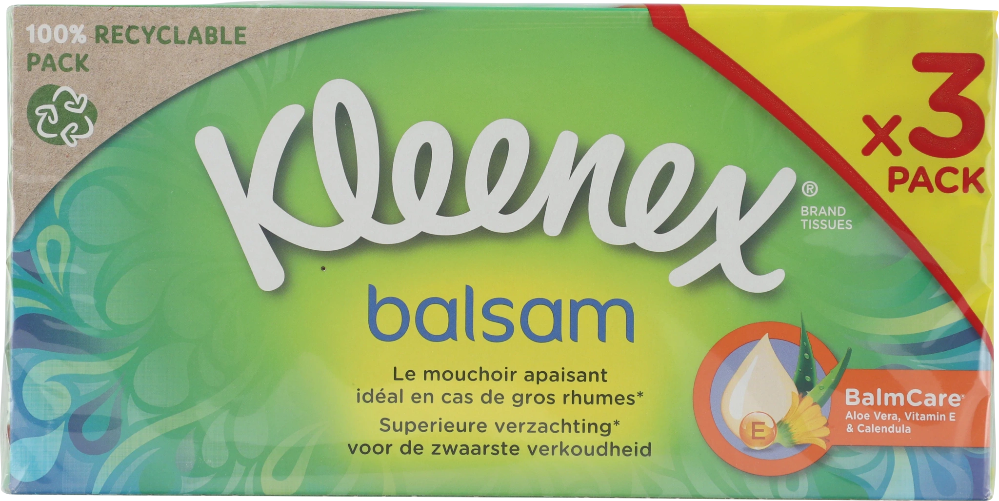 Kleenex Balsam Boks Ansiktserviett Trio Pakk
