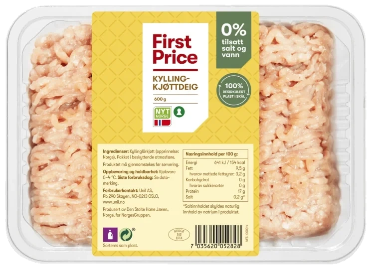 Kyllingkjøttdeig 600g First Price