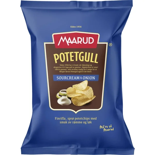 Maarud Potetgull Sour Cream Onion 200g