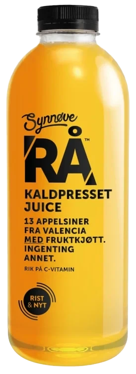 Rå Kaldpresset Appelsinjuice med Fruktkjøtt 1l