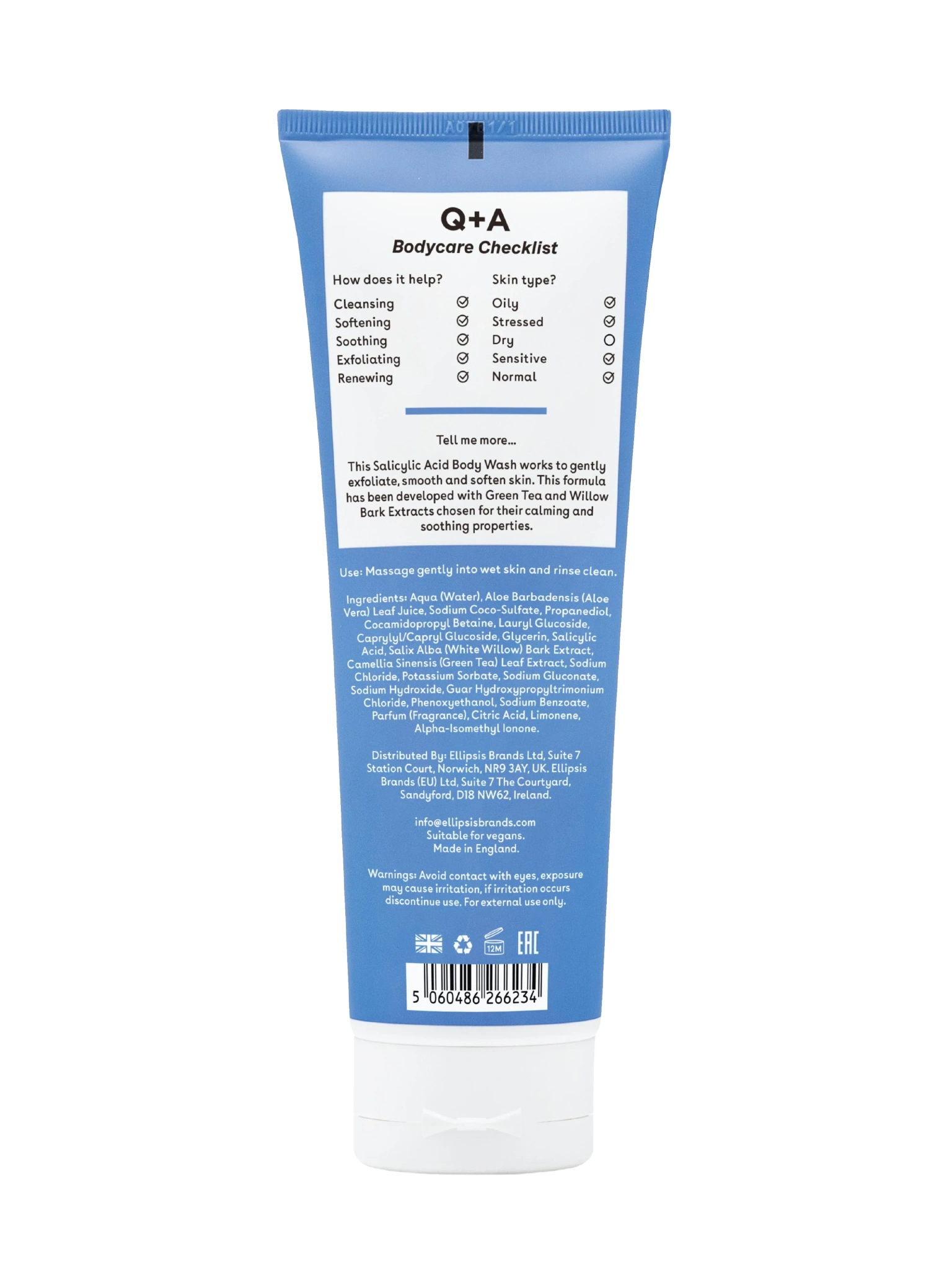 Q+A Salicylic Acid Body Wash, 250 ml