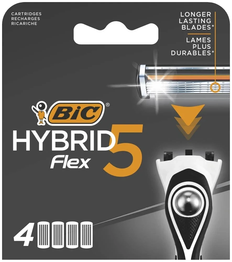 Hybrid 5 Flex-barberblad Refill, 4 stk, 1 pk
