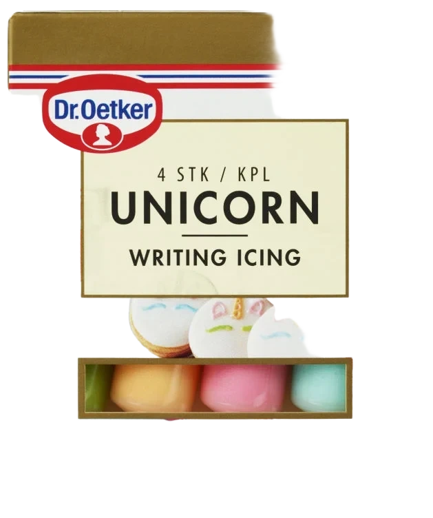 Dekor Skrift Unicorn 4tub Dr.Oetker