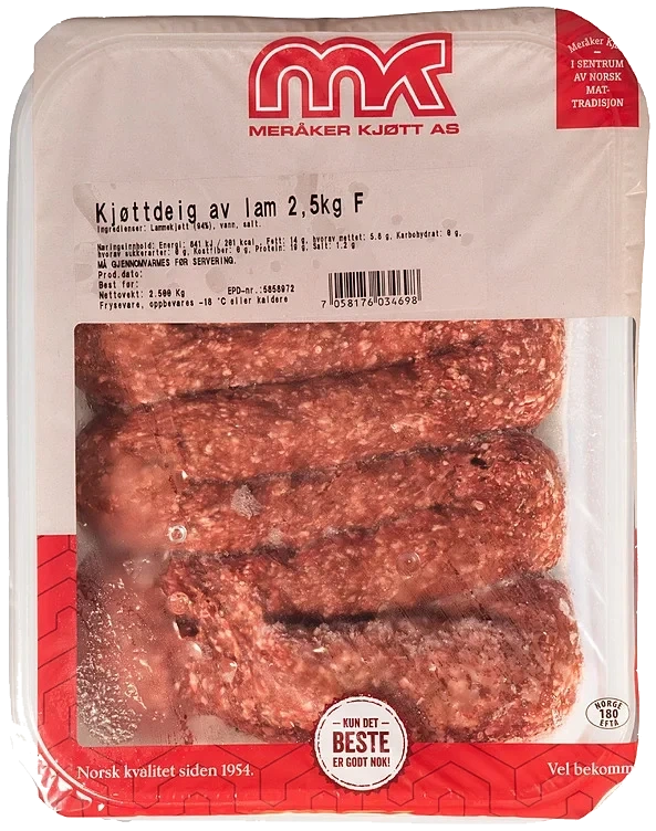 Kjøttdeig av lam   2,5kg