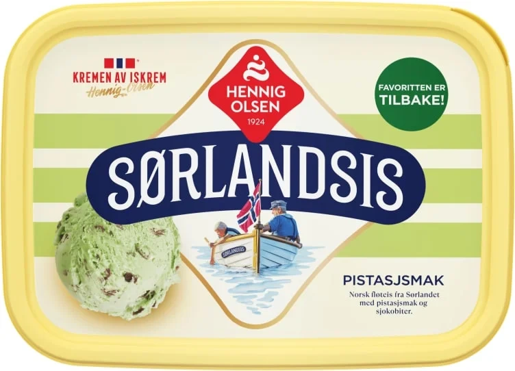 Sørlandsis Pistasjsmak 1,2l Hennig-Olsen Is