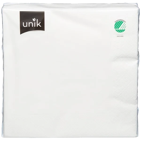 Serviett Hvit 50pk Unik