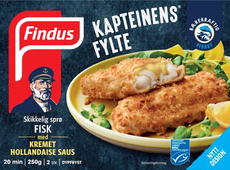 Kapteinens Fylte™ Skikkelig Sprø Fisk med Kremet Hollandaise Saus