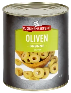 Oliven grønn skivet     3kg