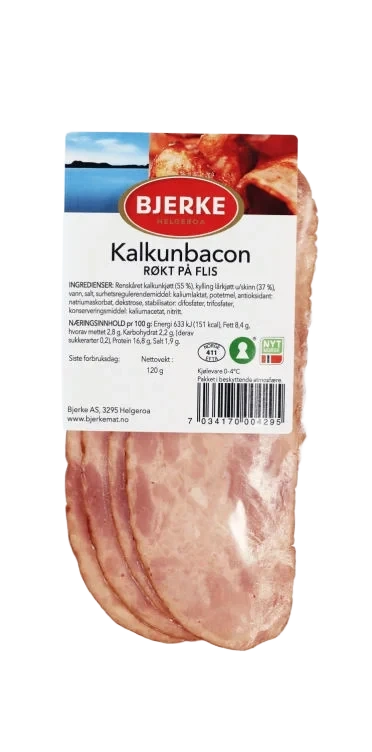 Kalkunbacon 120g Bjerke