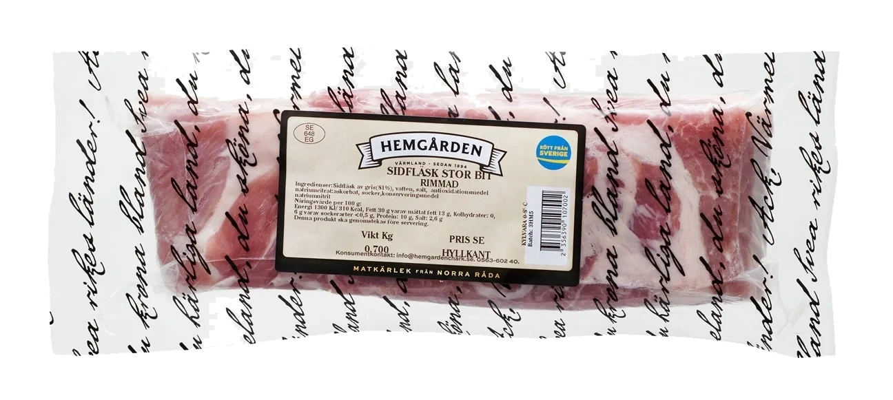 Sidfläsk rimmat