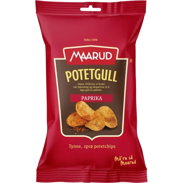 Potetgull Paprika 40g Maarud Kartong 20stk