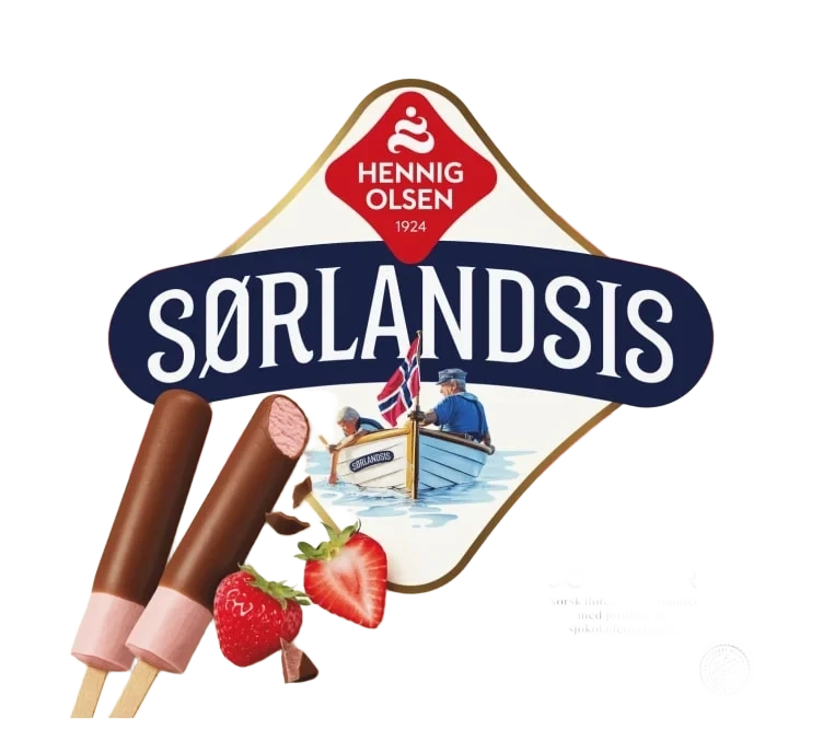 Sørlandsis Jordbær 10stk Hennig-Olsen Is