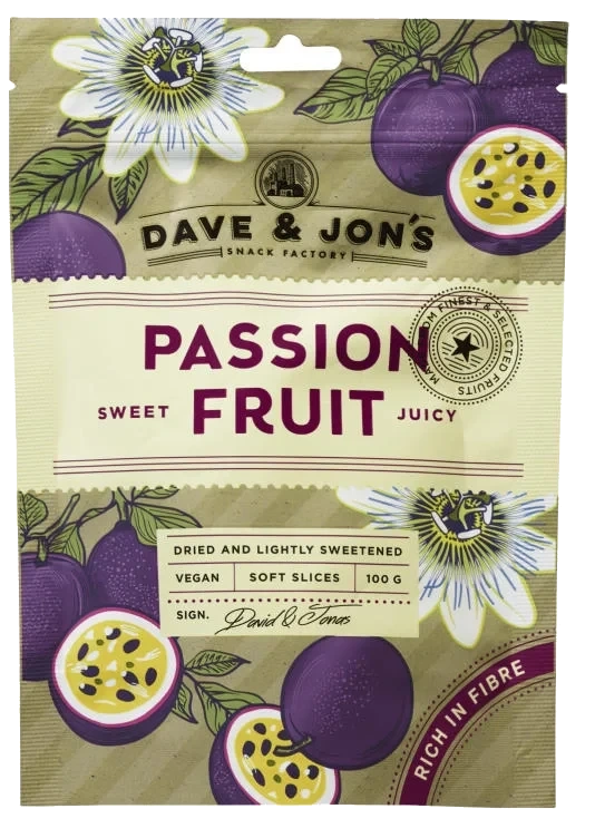 Dave&Jon's Pasjonsfrukt Tørket 100g