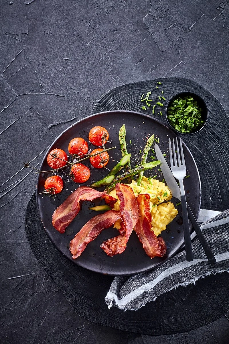 Stekt Bacon ojämna skivor