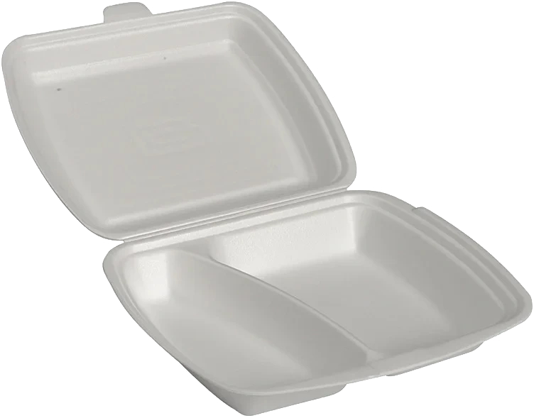 Varmmatboks Abena Gastro 24x20x7cm Hvit Xps 2-roms med Hengslet Lokk