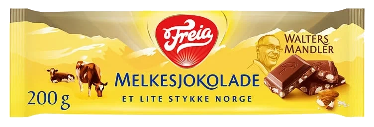 Melkesjokolade walters mandler 200g