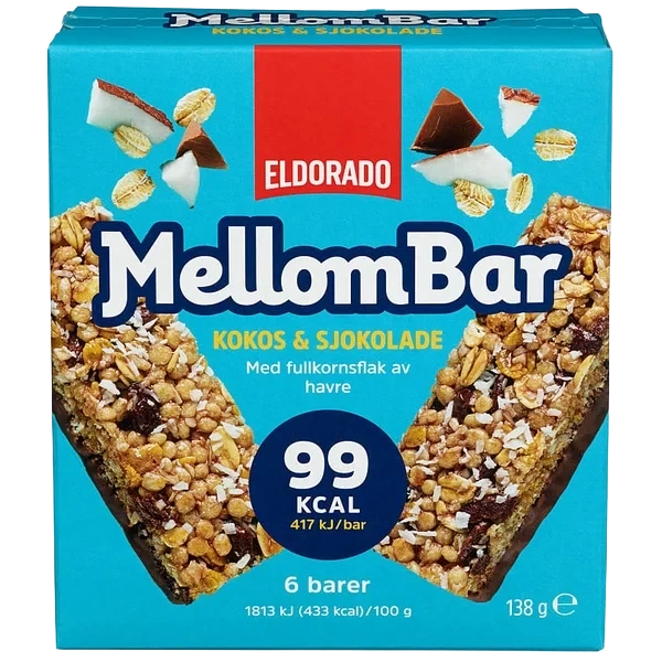 Mellombar Kokos & Sjokolade 138g Eldorado Eske 10stk