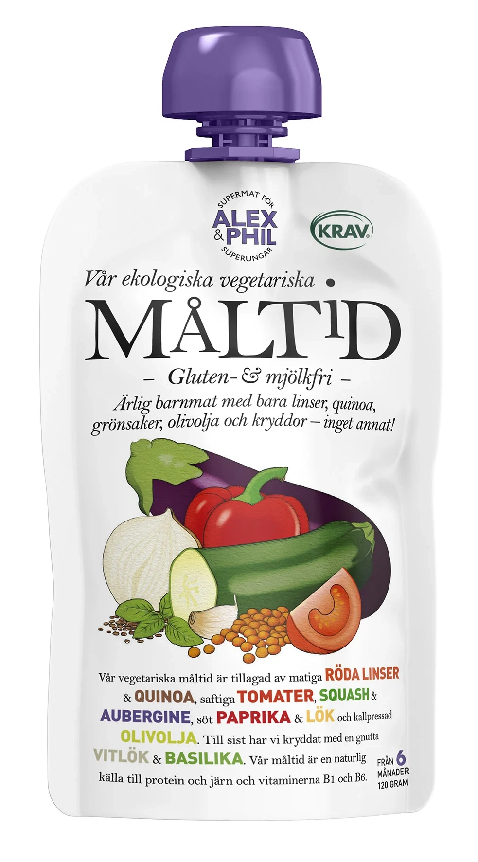 Måltid medelhavsgrönsaker & linser