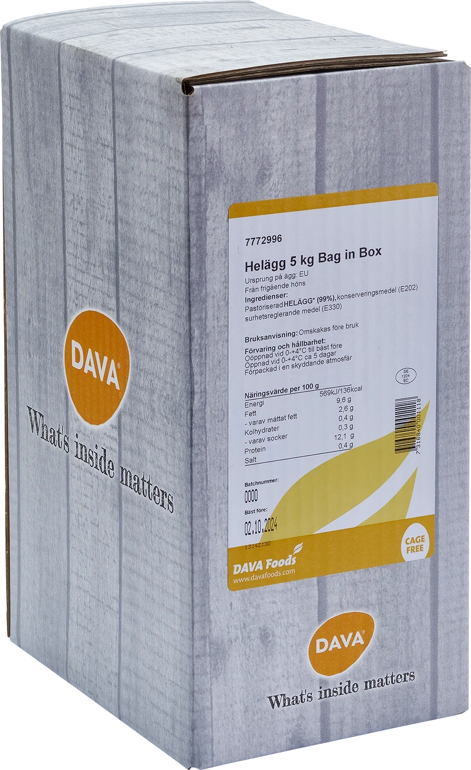 Helägg frigående inne EU 5kg BIB