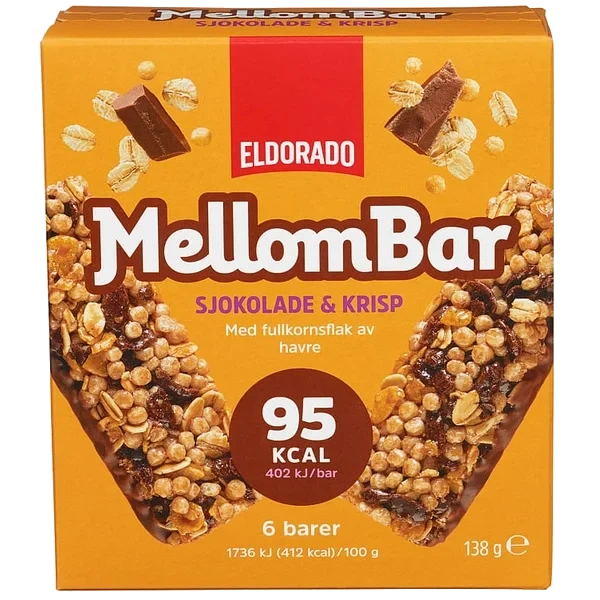 Mellombar Sjokolade &krisp 138g Eldorado Eske 10stk