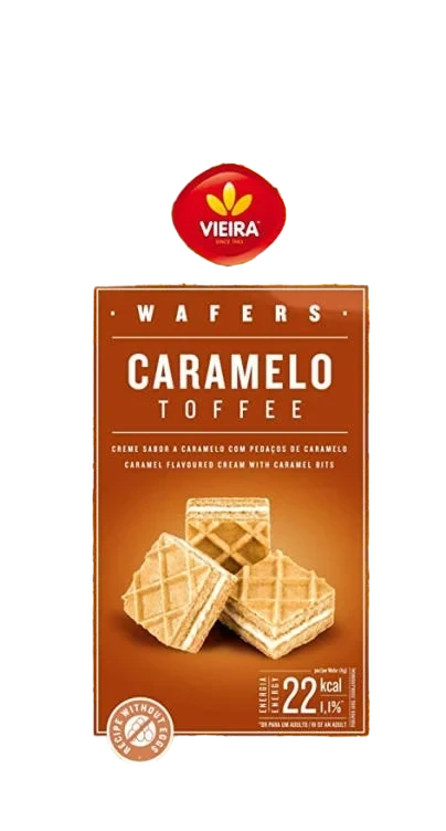 Vaffelkjeks Karamell 125g Vieira