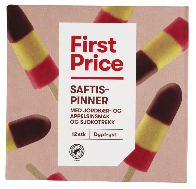 Saftis Jordbær/appelsin 12stk First Price
