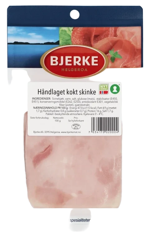 Kokt Skinke skivet 100g Bjerke