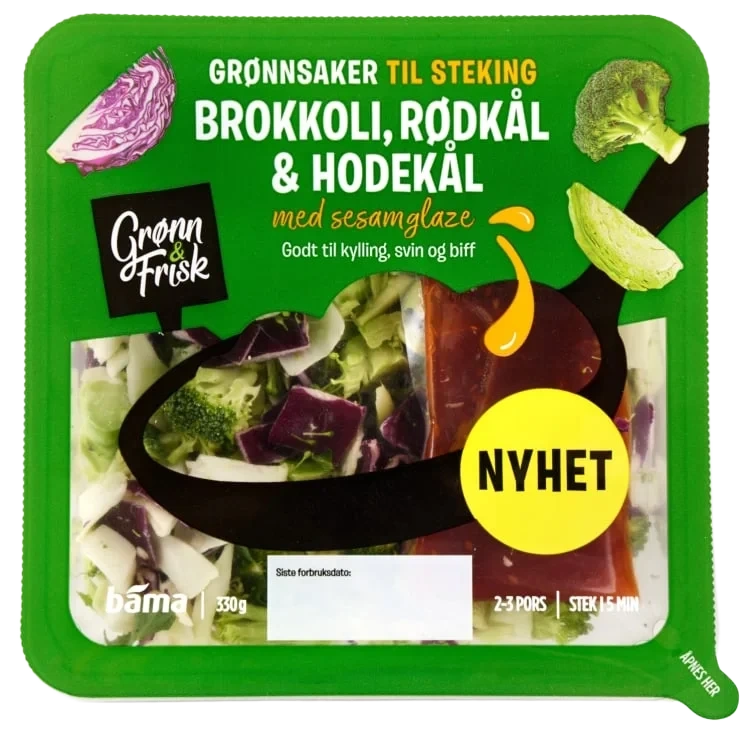 Stekegrønnsaker Brokkoli m/Sesamglaze 330g Grønn&Frisk