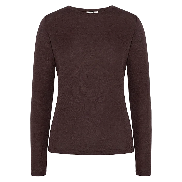 Wool Long Sleeve Dark Brown M Pierre Robert