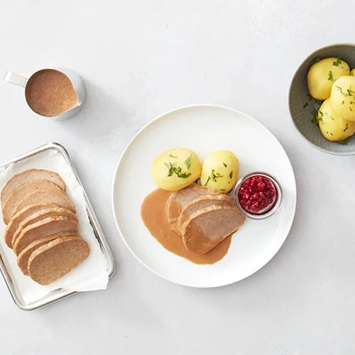 Köttfärslimpa skivad stekt