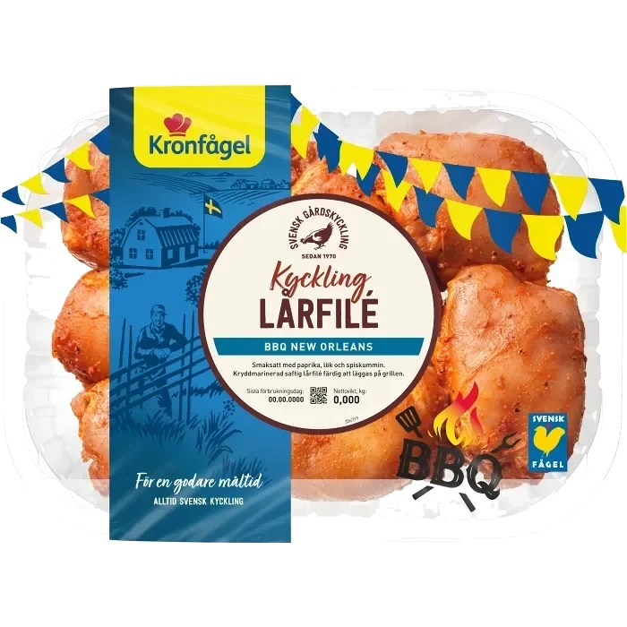 Kycklinglårfilé New Orleans BBQ ca 850g Kronfågel