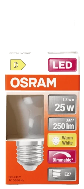 Lyspære Led Cl P 25 Matt E27 827 Dim Osram
