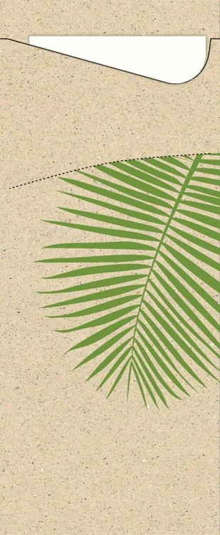 Sacchetto Leaf m/Serviett 2lags 33cm Hvit
