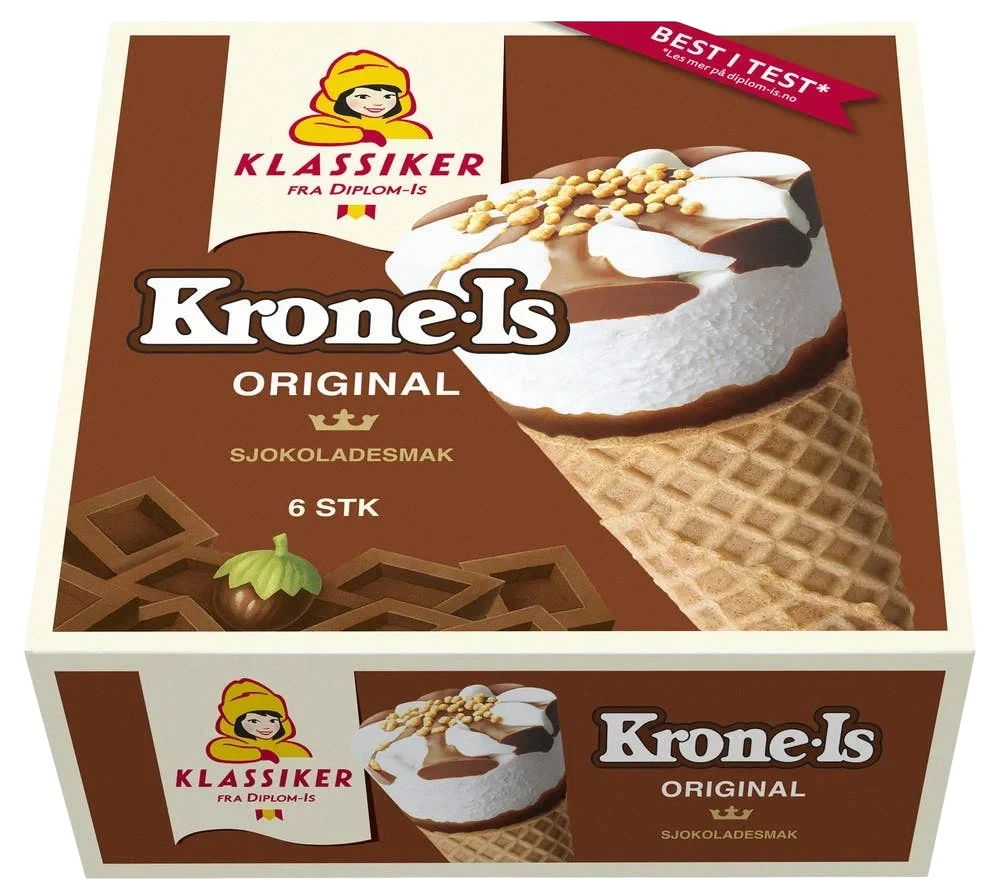 Krone-is sjokolade 6 stk, 750 ml