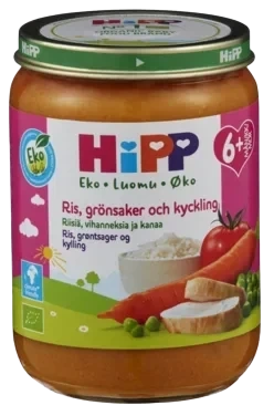 Ris Grønssaker&Kylling 6mnd 190g Hipp
