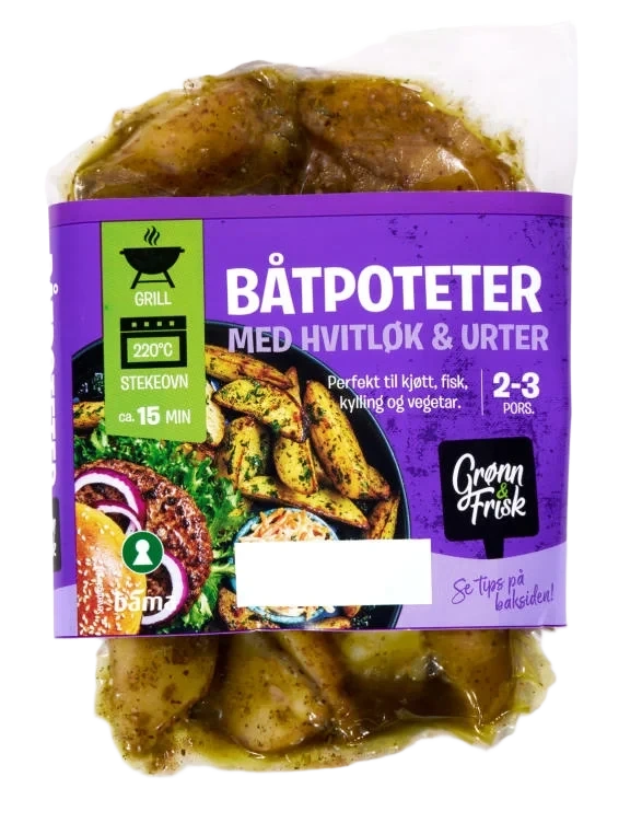 Båtpoteter Hvitløk&Urter 400g Grønn&Frisk