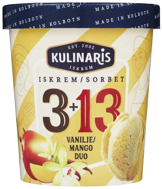 #3+13 Vanilje/mango Duo 0.5 l Kulinaris
