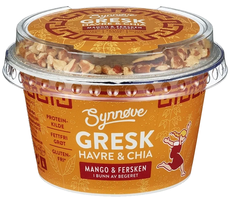 Yoghurt Gresk Duo Mango,Fersken&Pekan 158g Synnøve