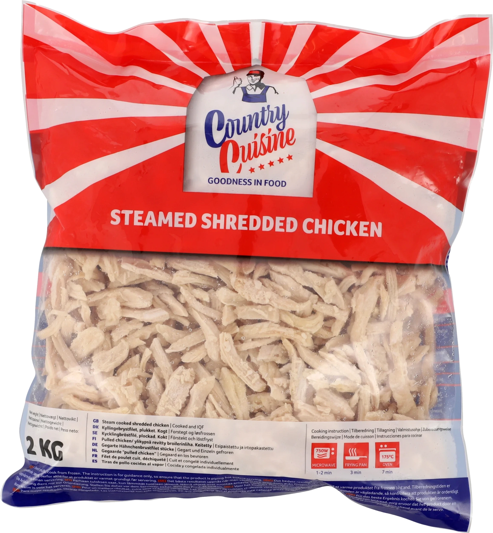 Steamed shredded chicken