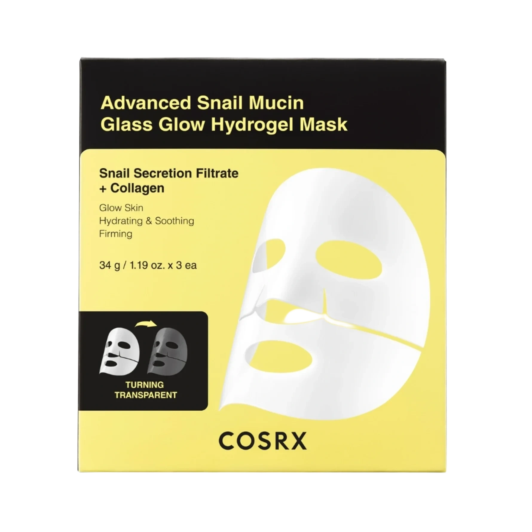 COSRX Advanced Snail Mucin Glass Glow Hydrogel Mask 3 pcs