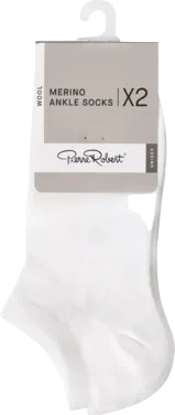 Wool Anklesocks X2 White 37-40 pr