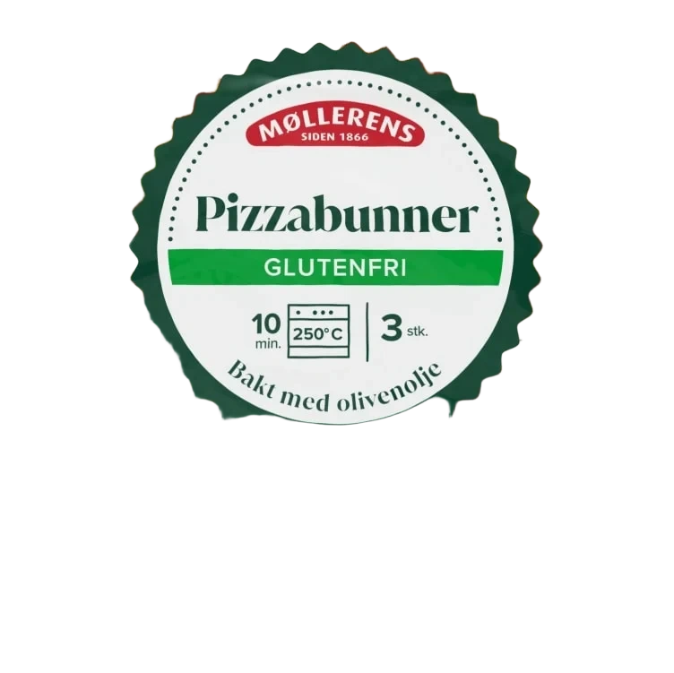 Pizzabunner Mini glutenfri 3stk 225g Møllerens