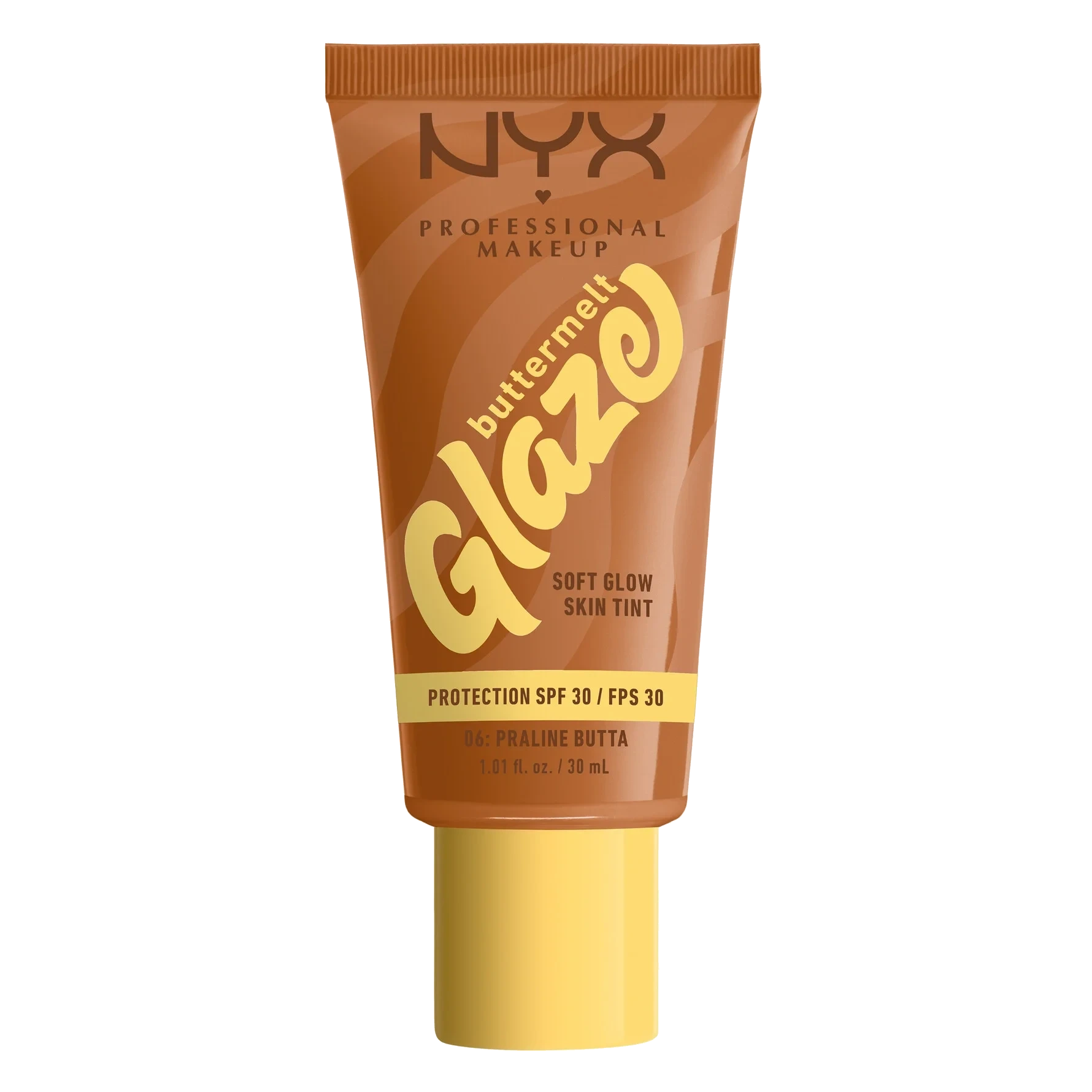 NYX PROFESSIONAL MAKEUP Buttermelt Glaze Soft Glow Skin Tint SPF30 06 Praline Butta
