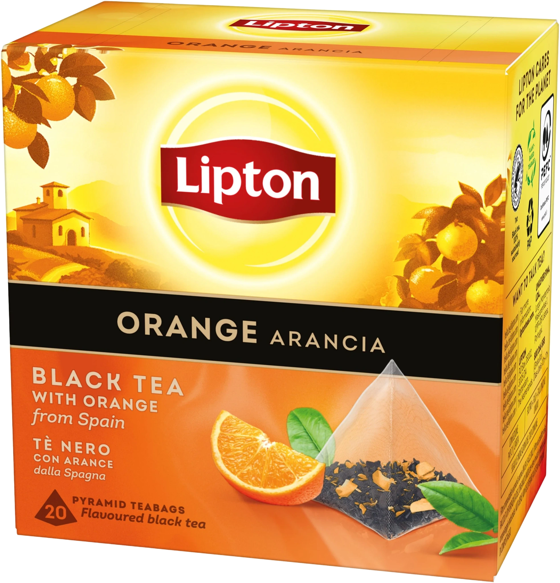 Svart Pyramidte Orange