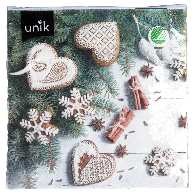 Serviett Pepperkaker Jul 20stk Unik