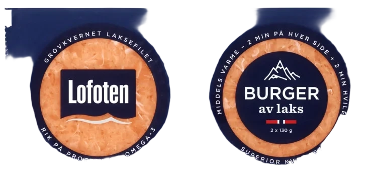 Lakseburger Naturell 2x130g Lofoten