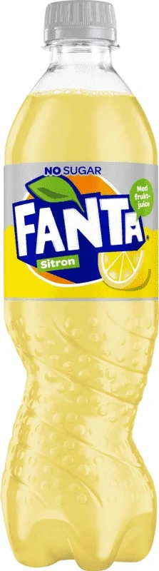 Fanta Lemon u/Sukker 0,5l flaske