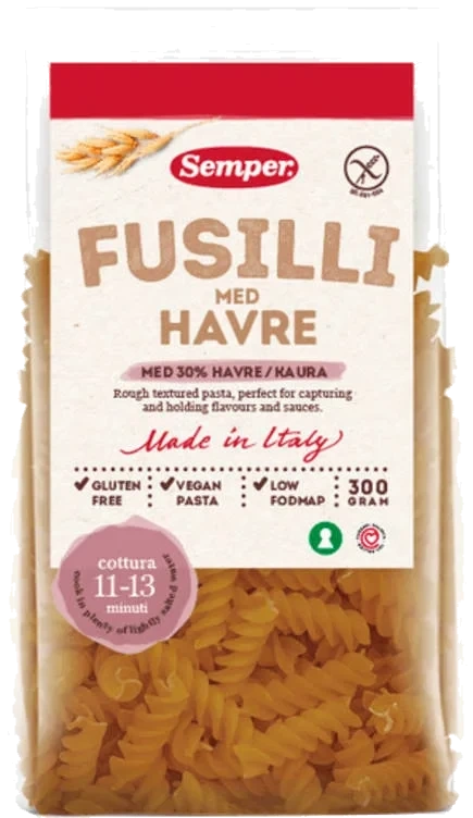 Fusilli med Havre Gl.Fri 300g Semper