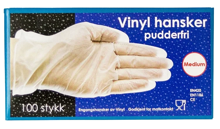 Vinyl Engangshansker _str: m * Pk A 100 stk