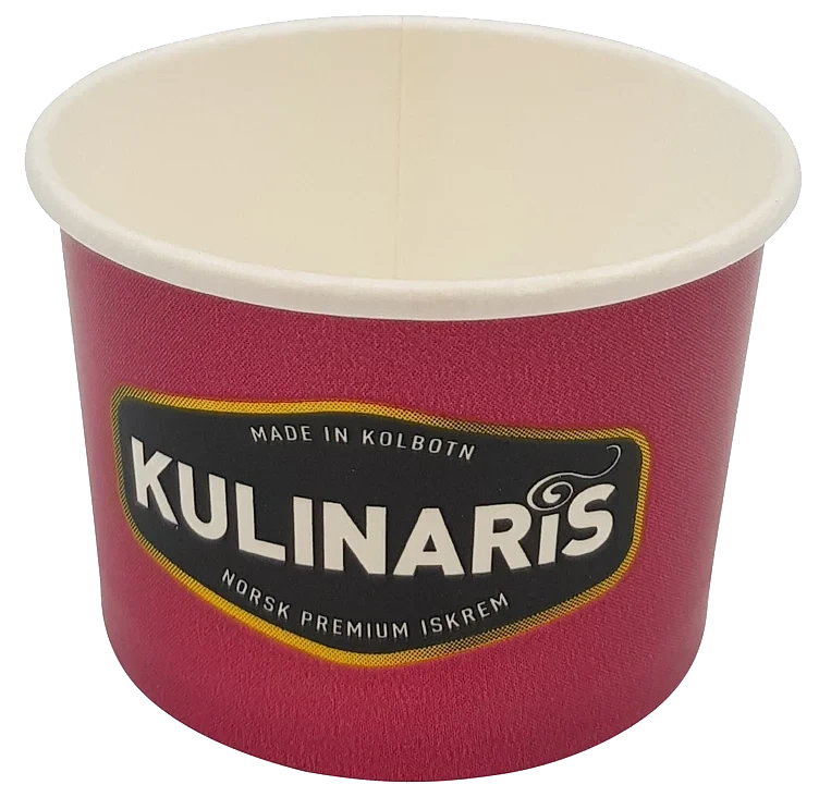Porsjonsbeger is papp m/logo 138ml  1000stk